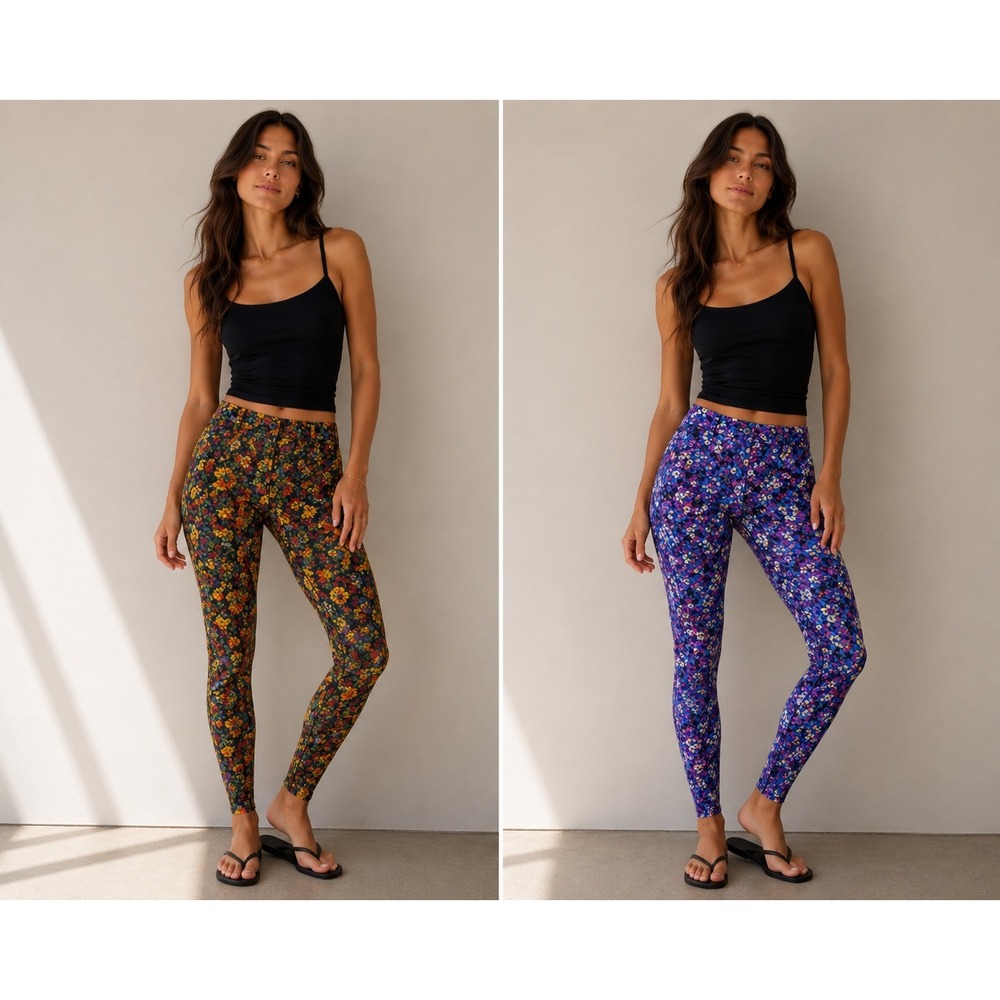 LuLaRoe Leggings Women TC Tall & Curvy 2 Pack Multi Color Floral Geometric‎ Boho